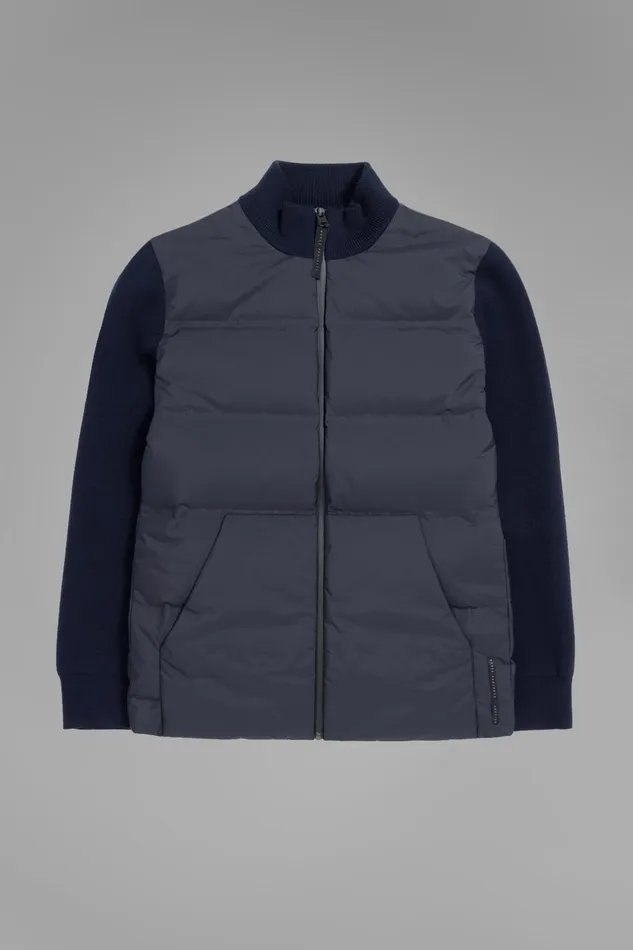 Men Pertex Shield Hybrid Knit Full Zip Jacket Dark Navy Norse Projects Outerwear