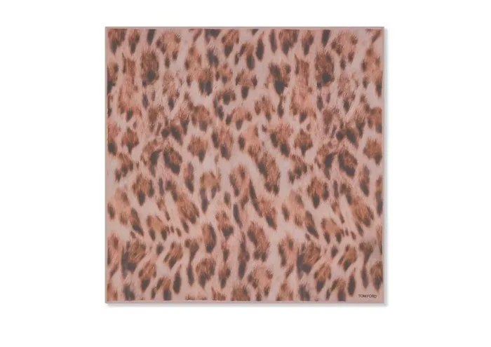 Men Pocket Squares Tom Ford Cheetah Crepe De Chine Pocket Square Pink Cheetah