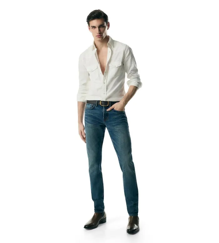 Men Shirts Tom Ford Corduroy Western Shirt Vanilla Latte Men Shirts Tom Ford Corduroy Western Shirt Vanilla Latte