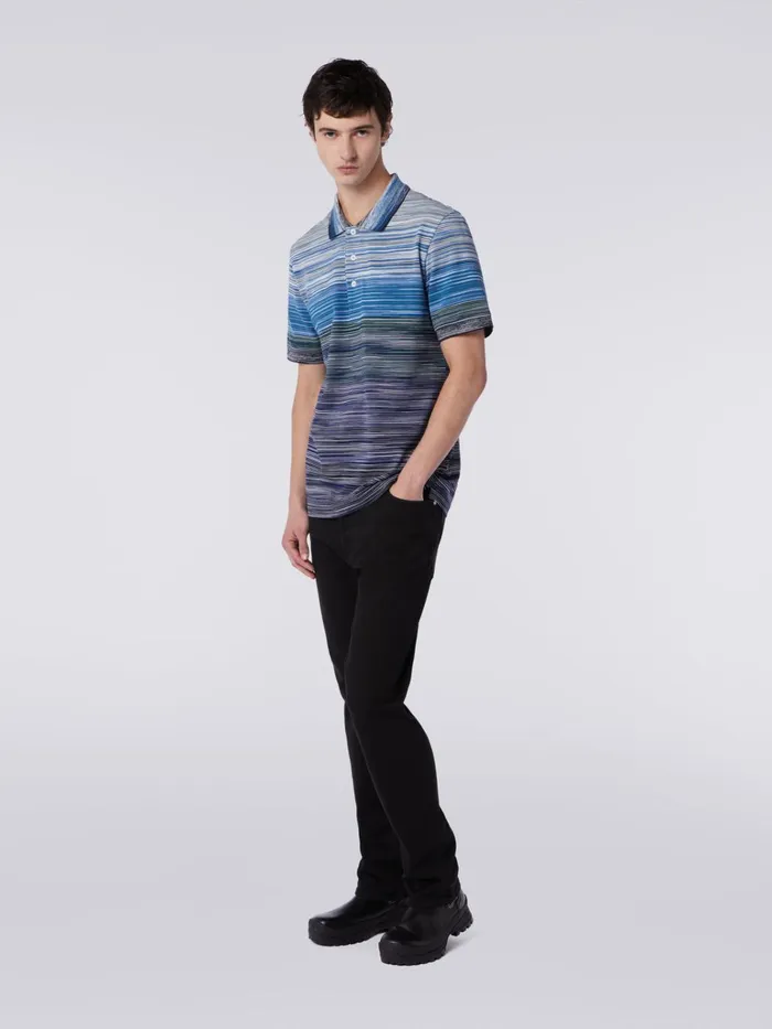 Men ShortSleeved Polo Shirt In Slub Cotton Piqu Multicoloured Missoni Polos and Tshirts Men ShortSleeved Polo Shirt In Slub Cotton Piqu Multicoloured Missoni Polos and Tshirts
