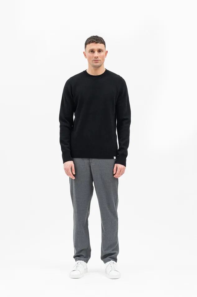 Men Sigfred Merino Lambswool Sweater Black Norse Projects Knitwear