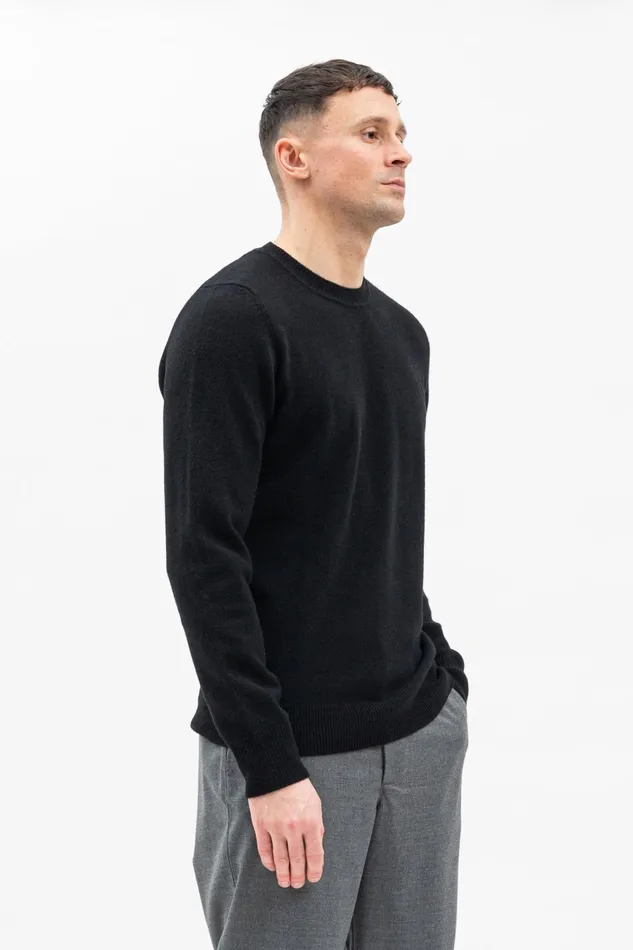 Men Sigfred Merino Lambswool Sweater Black Norse Projects Knitwear