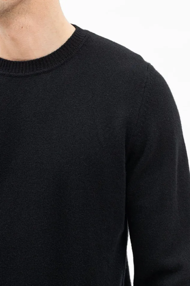 Men Sigfred Merino Lambswool Sweater Black Norse Projects Knitwear