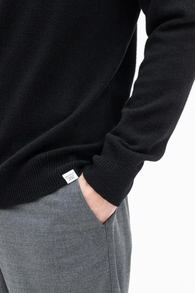 Men Sigfred Merino Lambswool Sweater Black Norse Projects Knitwear