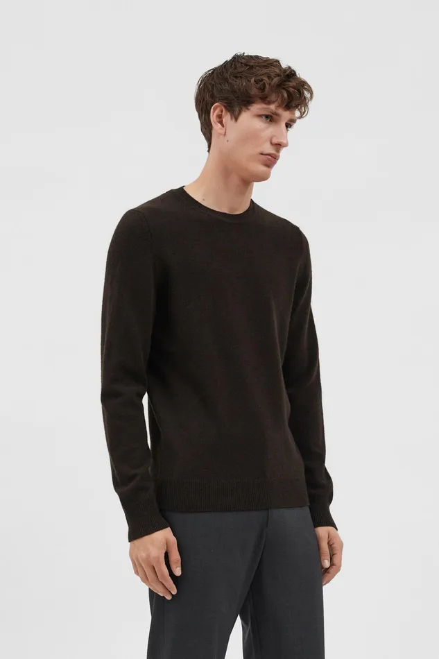 Men Sigfred Merino Lambswool Sweater Truffle Norse Projects Knitwear
