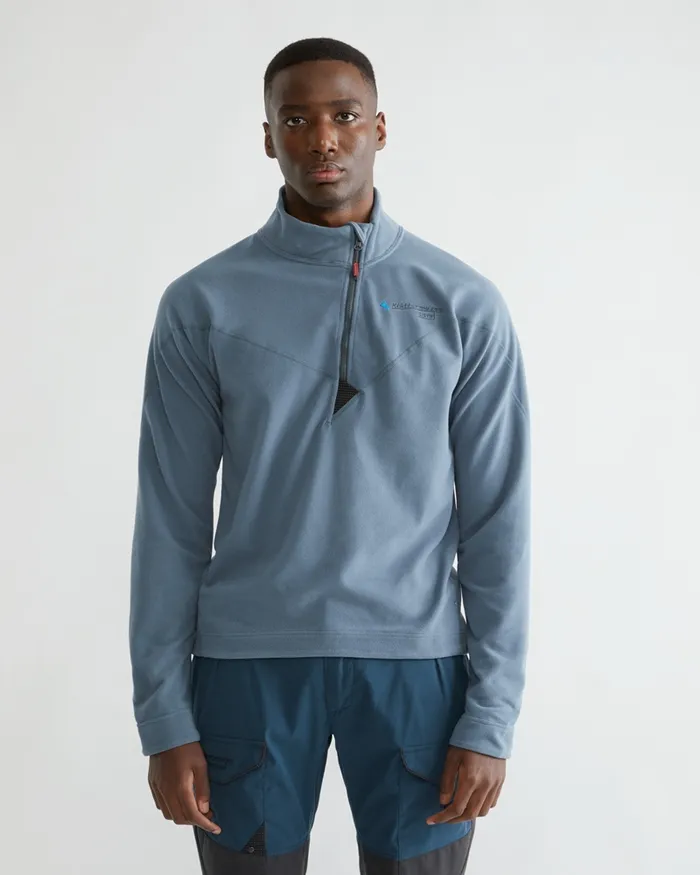Men Sigyn Half Zip Sweater Thistle Blue Klttermusen Fleeces and Sweaters