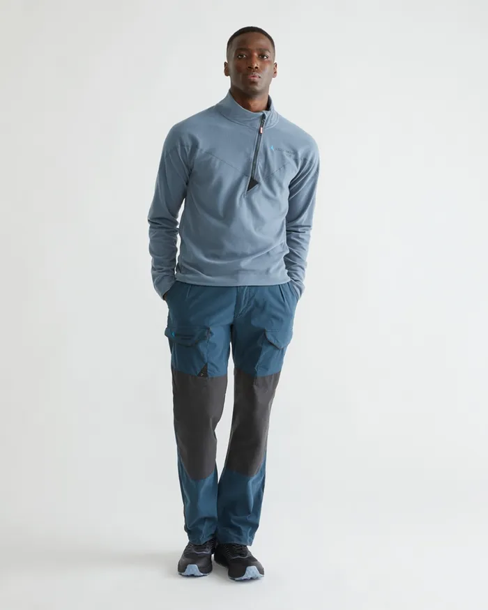 Men Sigyn Half Zip Sweater Thistle Blue Klttermusen Fleeces and Sweaters