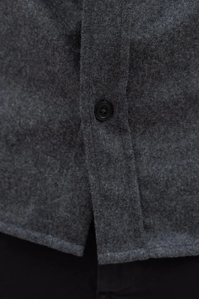 Men Silas Wool Charcoal Melange Norse Projects Overshirts