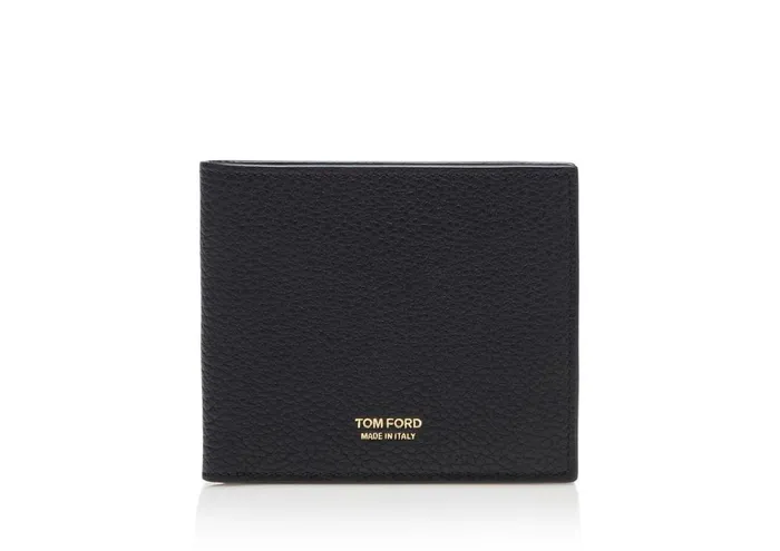 Men Small Leather Goods Tom Ford Small Grain Leather Bifold Wallet Black