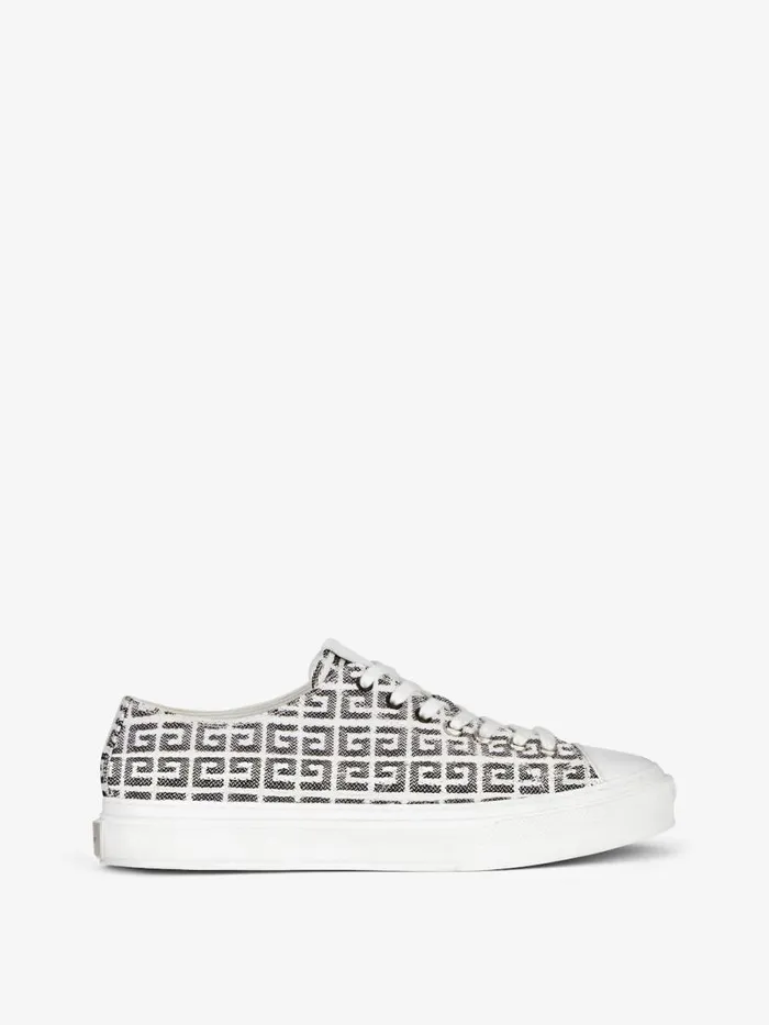 Men Sneakers Givenchy City Sneakers In 4G Jacquard Blackwhite