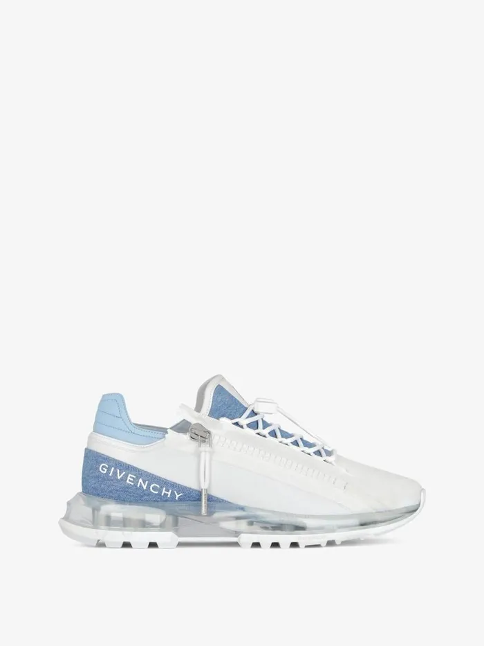 Men Sneakers Givenchy Spectre Runner Sneakers In Synthetic Leather And Denim Denim Blue