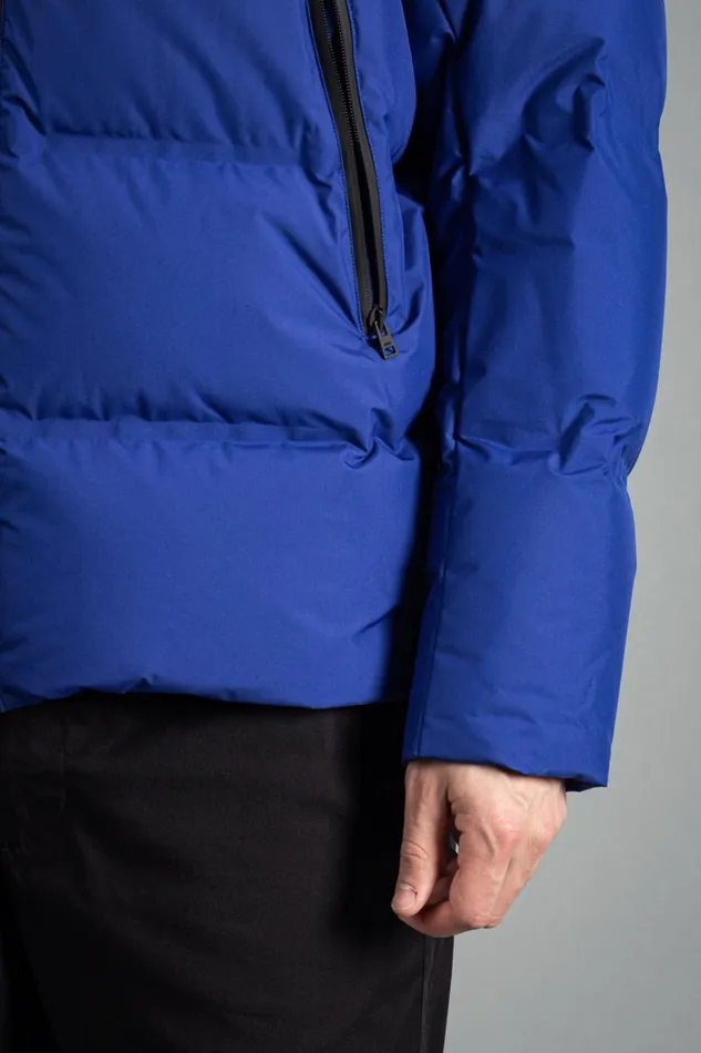 Men Stand Collar Short Down Jacket Pertex Shield Cobalt Blue Norse Projects Outerwear