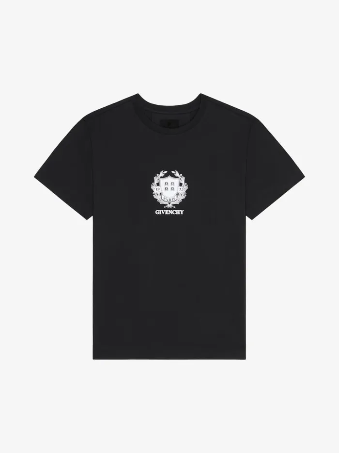 Men TShirts Givenchy GIVENCHY Crest Tshirt In Cotton Black