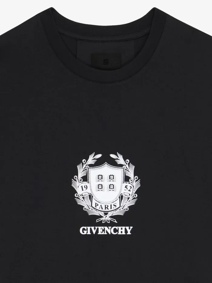 Men TShirts Givenchy GIVENCHY Crest Tshirt In Cotton Black Men TShirts Givenchy GIVENCHY Crest Tshirt In Cotton Black