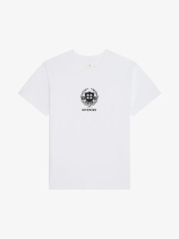 Men TShirts Givenchy GIVENCHY Crest Tshirt In Cotton White