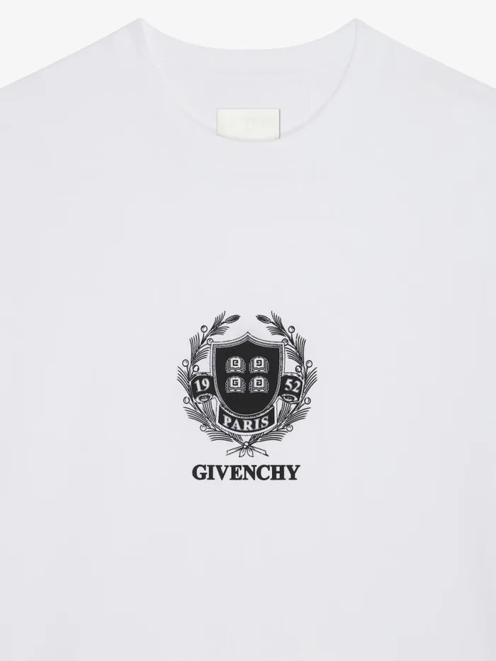 Men TShirts Givenchy GIVENCHY Crest Tshirt In Cotton White Men TShirts Givenchy GIVENCHY Crest Tshirt In Cotton White