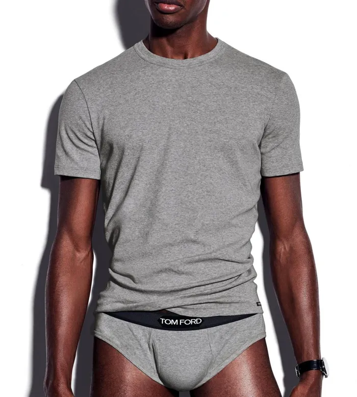 Men TSHIRTS Tom Ford Cotton Crewneck TShirt Grey