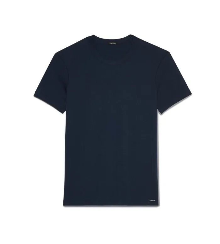 Men TSHIRTS Tom Ford Cotton Crewneck TShirt Navy