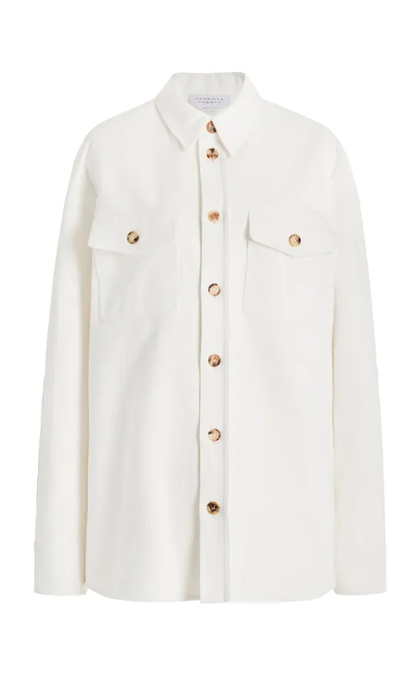 Men Tops Gabriela Hearst Everly Overshirt In White Organic Cotton