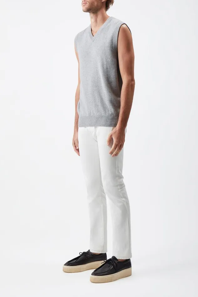 Men Tops Gabriela Hearst Fielding Knit Vest In Heather Grey Cashmere
