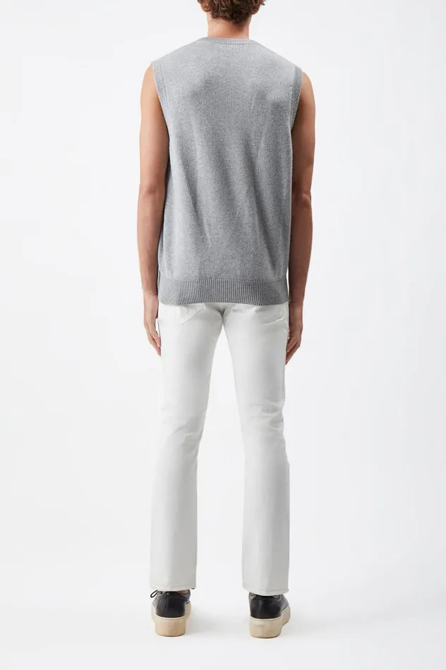 Men Tops Gabriela Hearst Fielding Knit Vest In Heather Grey Cashmere