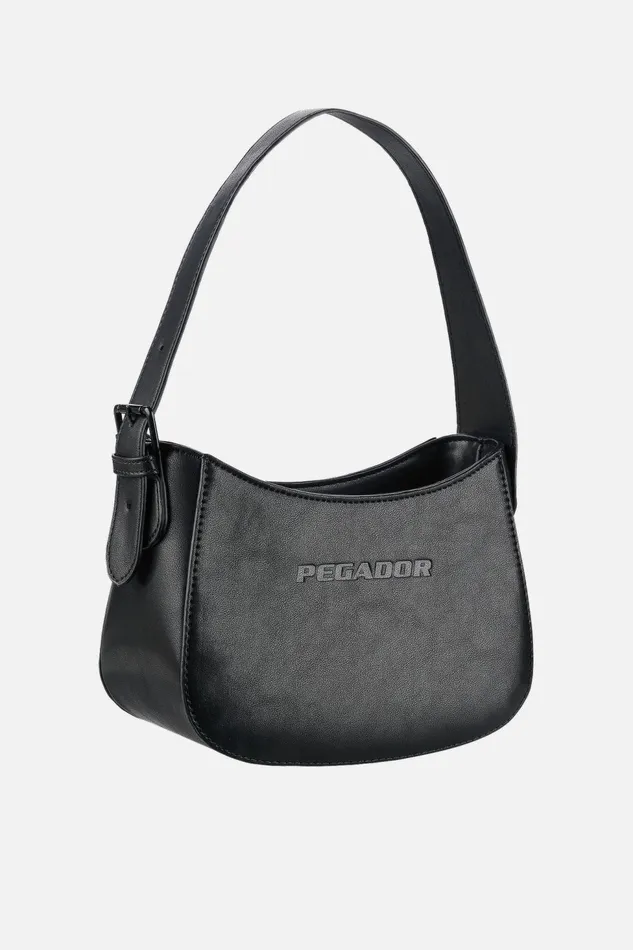 MenWomen Pegador Bags Mona Logo Faux Leather Handbag Black