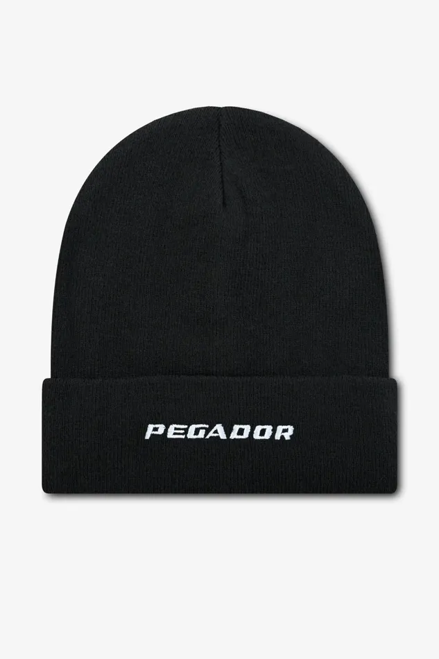 MenWomen Pegador Beanies Logo Beanie Black White