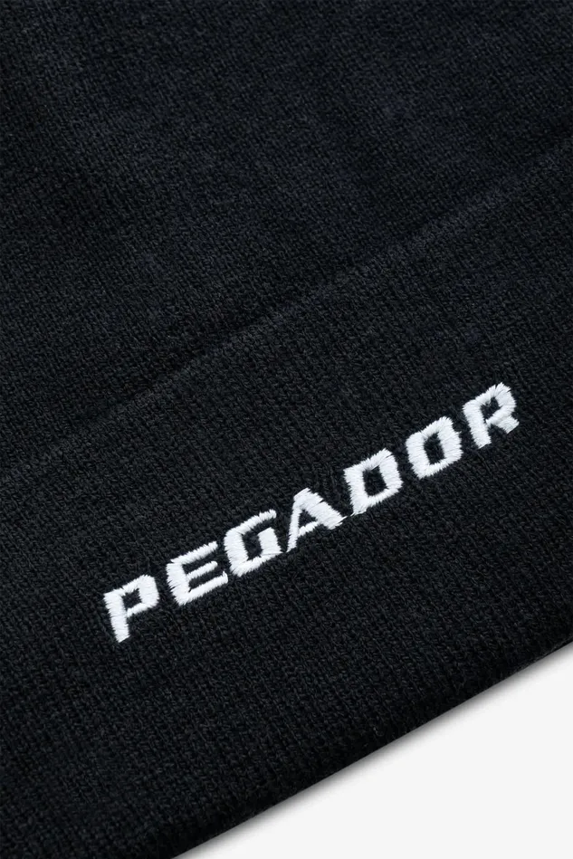 MenWomen Pegador Beanies Logo Beanie Black White MenWomen Pegador Beanies Logo Beanie Black White