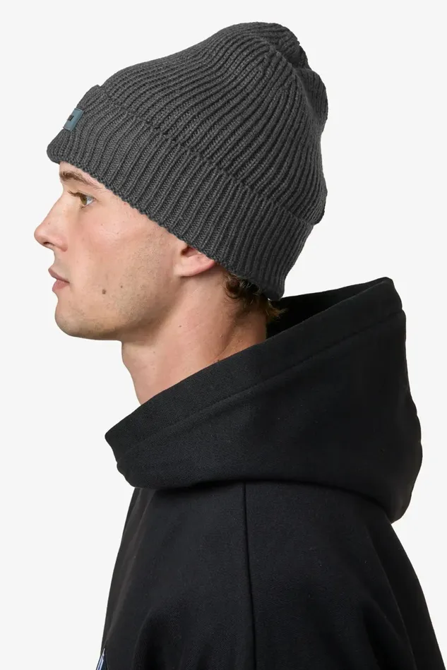 MenWomen Pegador Beanies Logo Rubber Beanie Heavy Knit Anthracite Black MenWomen Pegador Beanies Logo Rubber Beanie Heavy Knit Anthracite Black