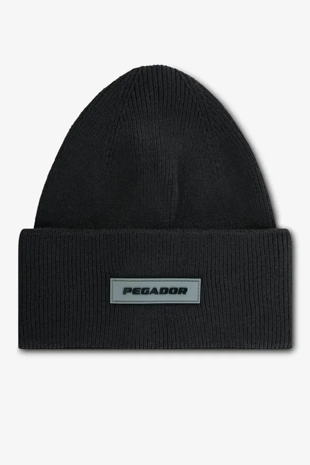 MenWomen Pegador Beanies Ranyo Logo Rubber Beanie Black Black