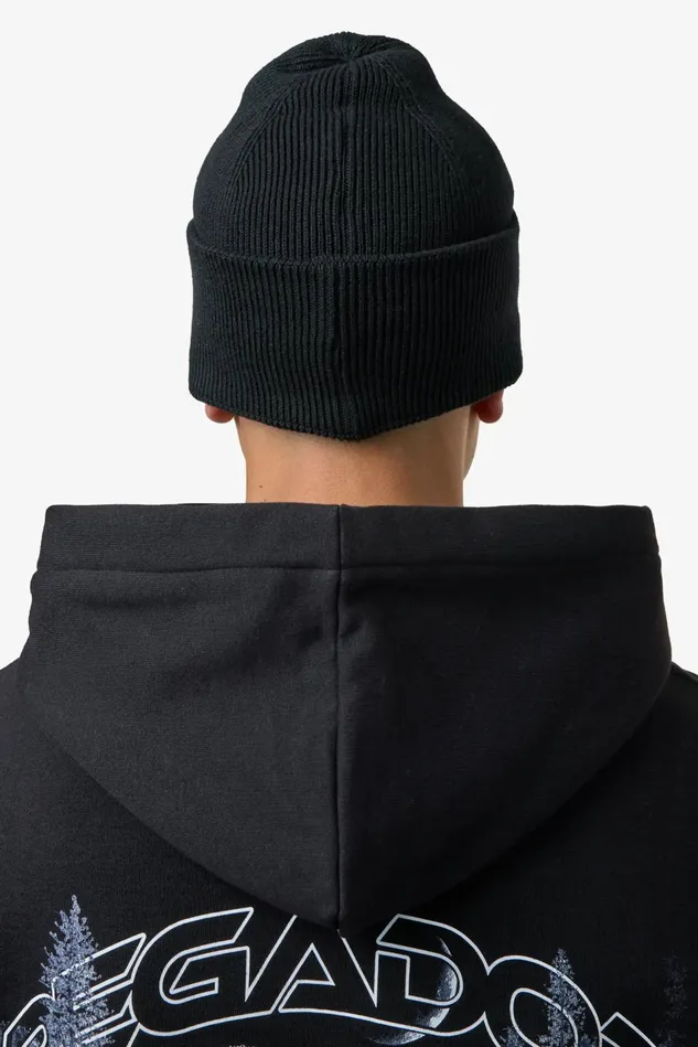 MenWomen Pegador Beanies Ranyo Logo Rubber Beanie Black Black MenWomen Pegador Beanies Ranyo Logo Rubber Beanie Black Black