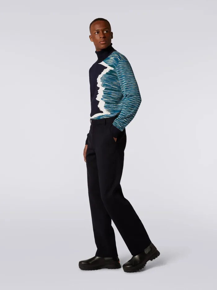 Men Wool Blend Chevron Trousers Multicoloured Missoni Trousers Men Wool Blend Chevron Trousers Multicoloured Missoni Trousers