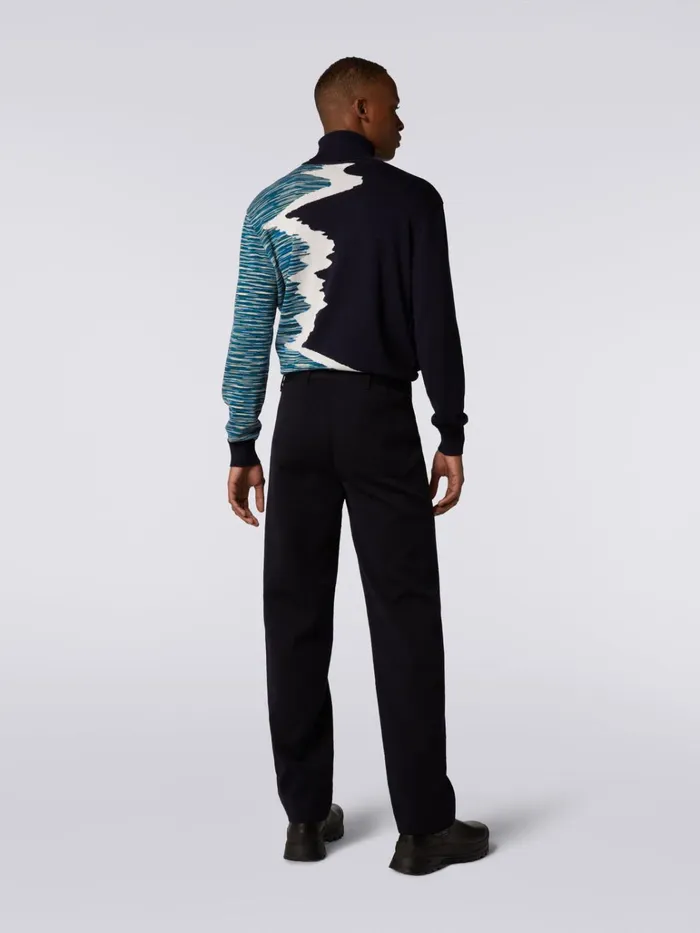 Men Wool Blend Chevron Trousers Multicoloured Missoni Trousers Men Wool Blend Chevron Trousers Multicoloured Missoni Trousers