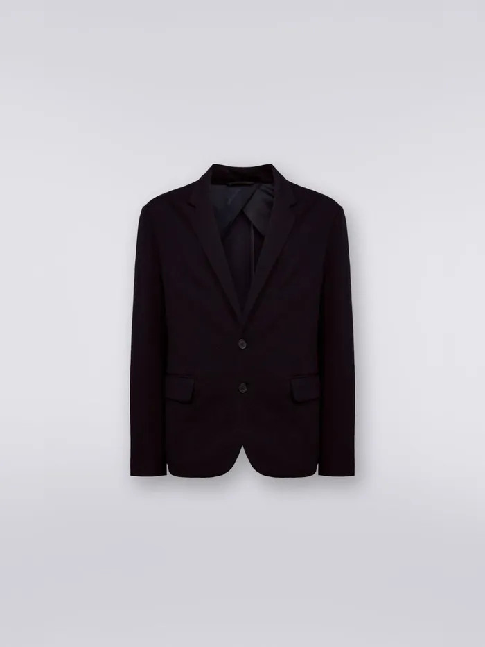 Men Wool Blend Jacket With Chevron Pattern Multicoloured Missoni Coats and Jackets