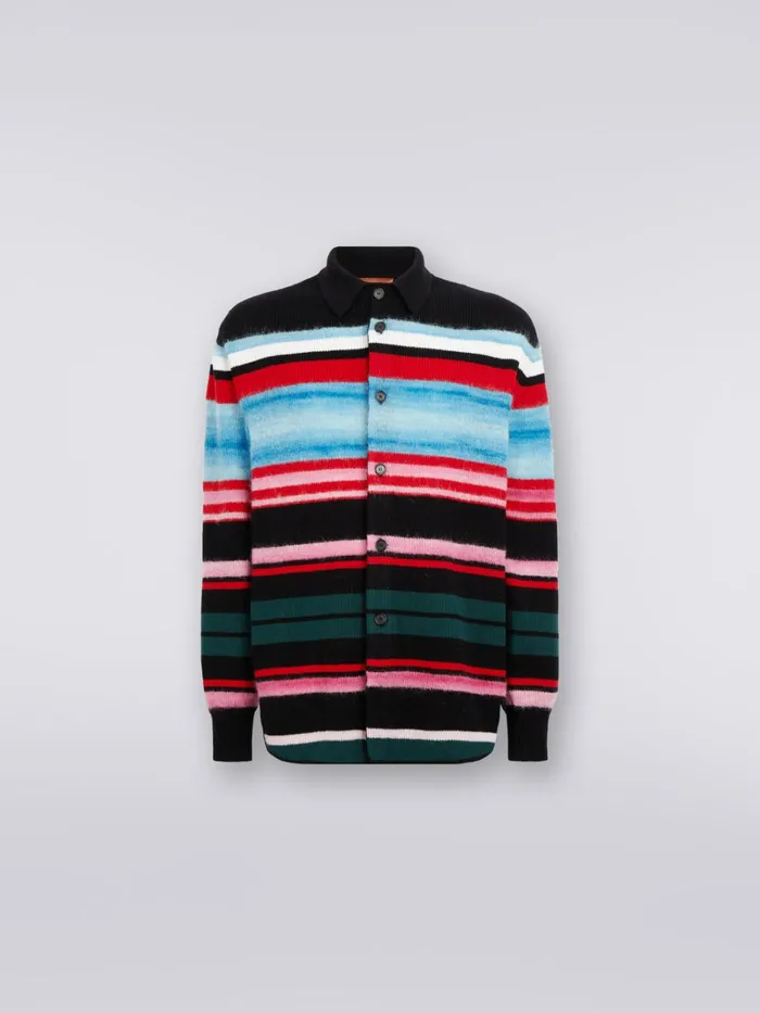 Men Wool Blend Striped Shirt Multicoloured Missoni Shirts