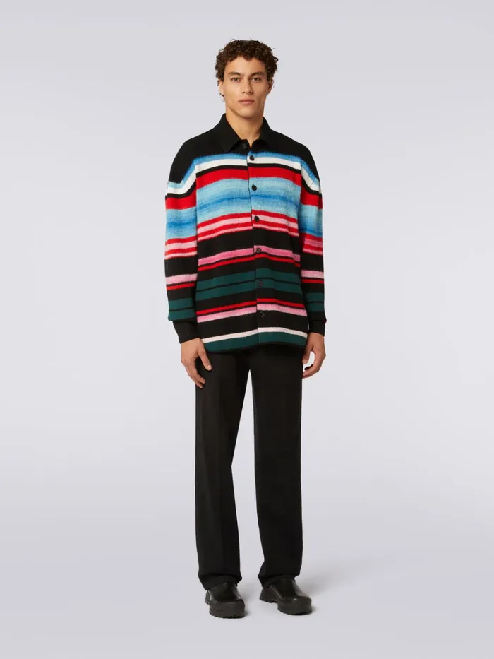 Men Wool Blend Striped Shirt Multicoloured Missoni Shirts Men Wool Blend Striped Shirt Multicoloured Missoni Shirts
