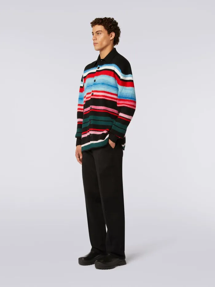 Men Wool Blend Striped Shirt Multicoloured Missoni Shirts Men Wool Blend Striped Shirt Multicoloured Missoni Shirts