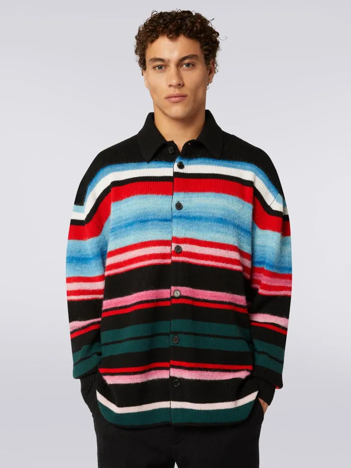 Men Wool Blend Striped Shirt Multicoloured Missoni Shirts Men Wool Blend Striped Shirt Multicoloured Missoni Shirts