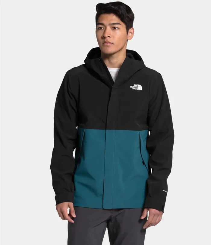 Mens The North Face Rainwear Apex Flex DryVent Jacket Mallard Bluetnf Black