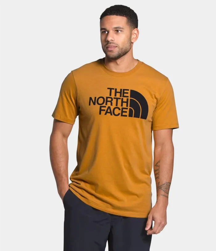 Mens The North Face TShirts Short Sleeve Half Dome Tee Citrine Yellowtnf Black