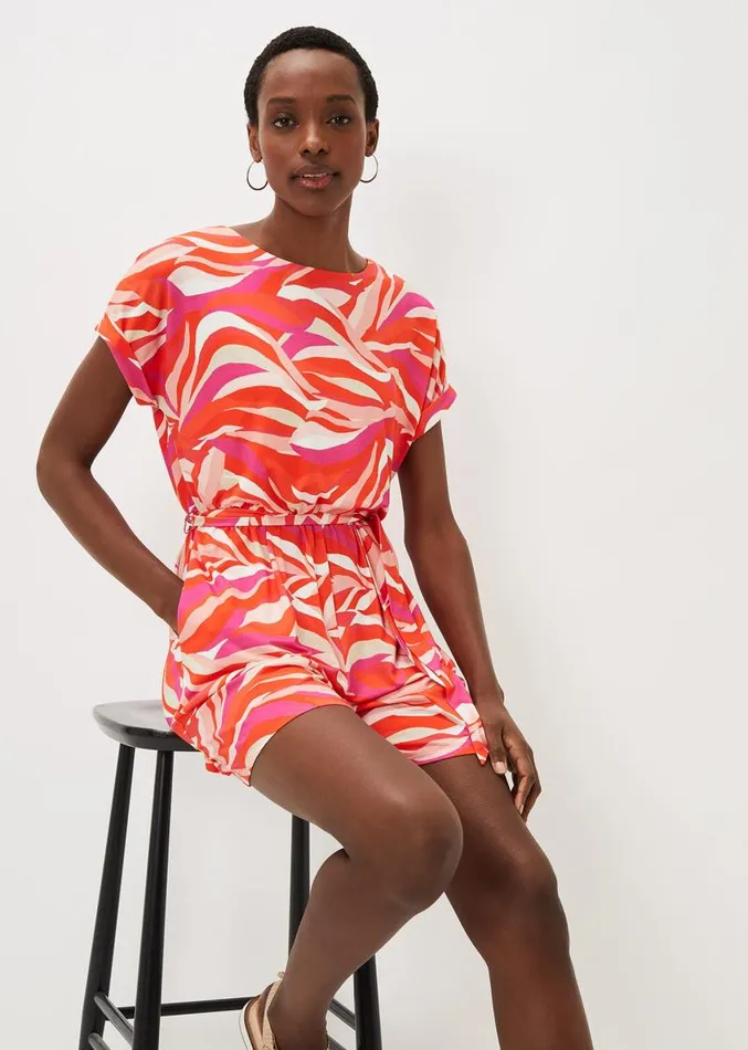 Meryl Jersey Wave Print Playsuit Multicoloured Women Phase Eight Dresses