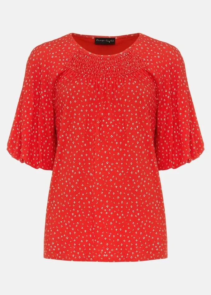 Mia Ditsy Print Top Red Women Phase Eight Tops and TShirts