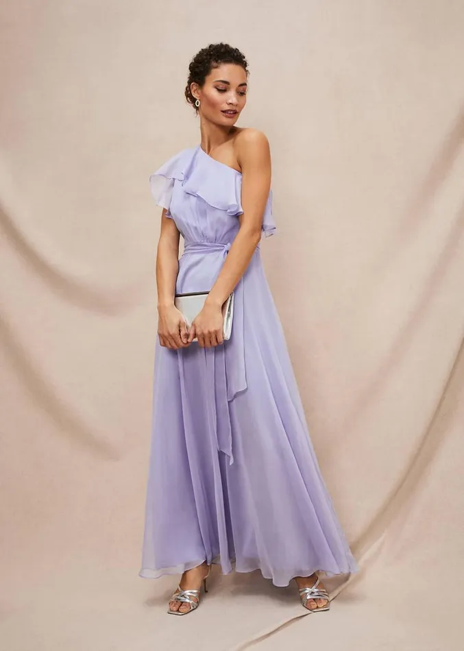 Mia One Shoulder Maxi Dress China Blue Women Phase Eight Dresses