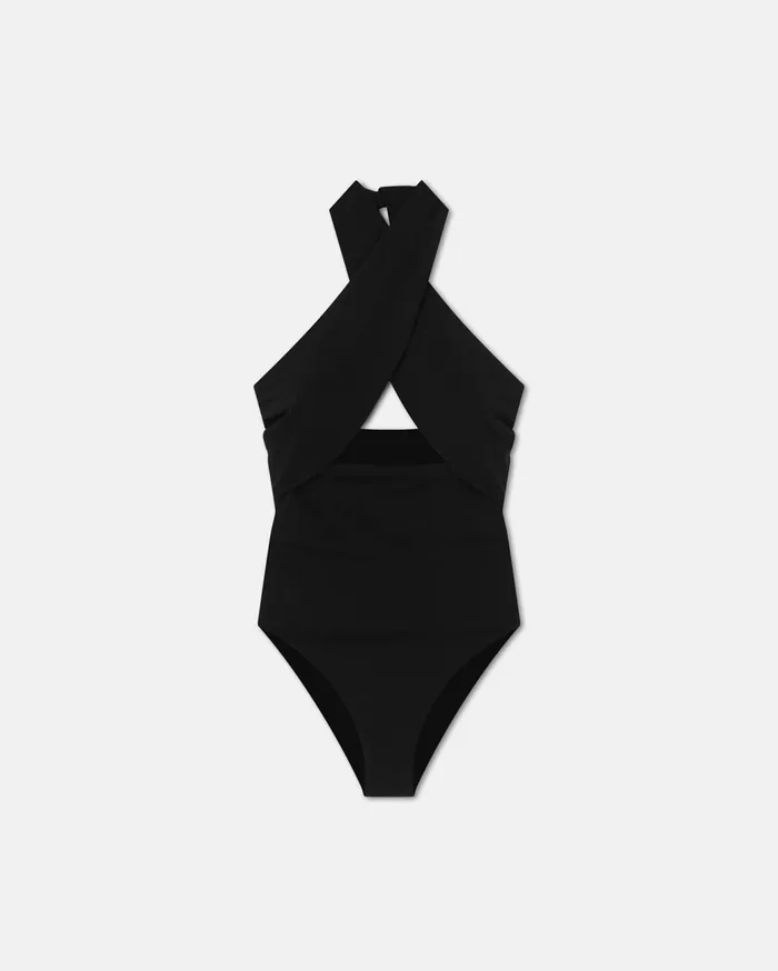 Milana Crossover Halterneck Swimsuit Anthracite Women Nanushka Swimwear