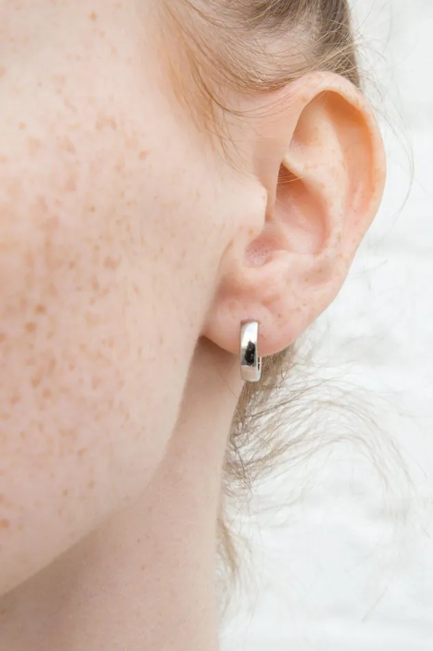 Mini Hoop Earrings Silver Women Brandy Melville Jewelry