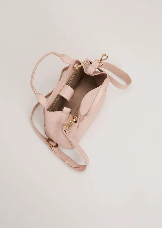 Mini Leather Tote Bag Pale Pink Women Phase Eight Bags and Clutches