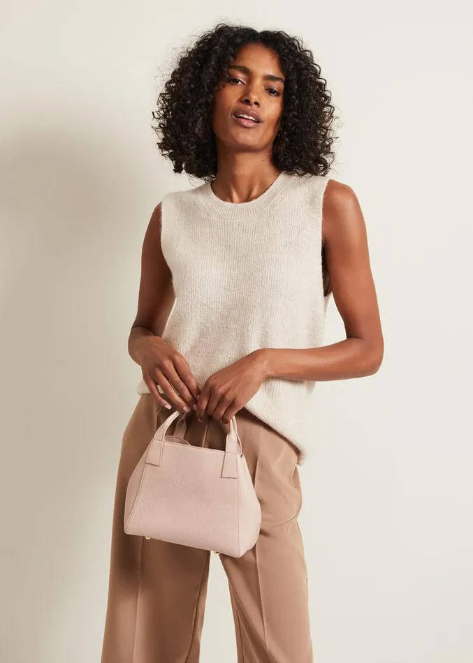 Mini Leather Tote Bag Pale Pink Women Phase Eight Bags and Clutches