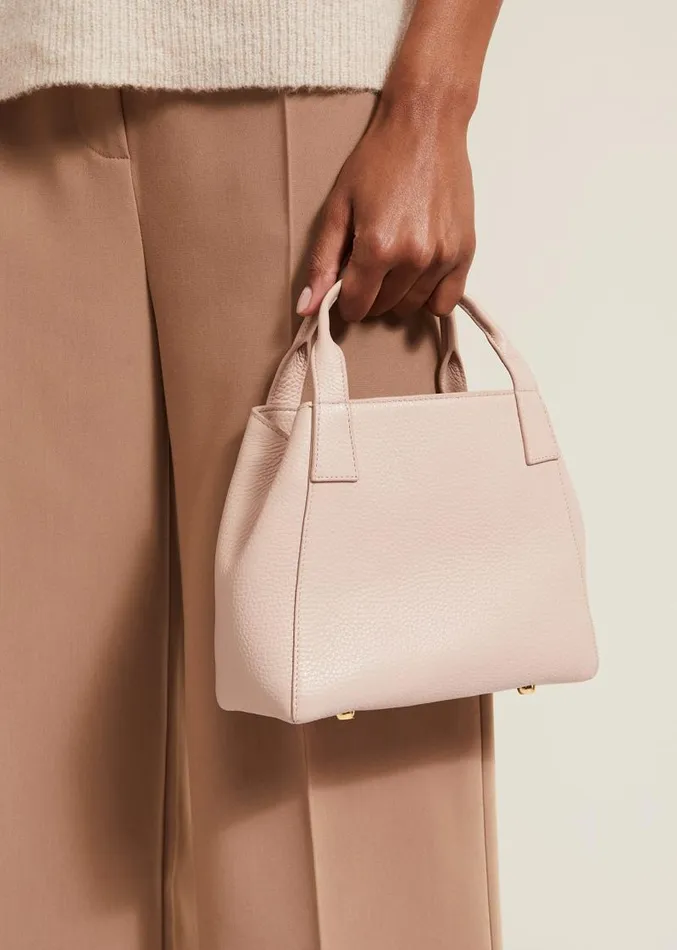 Mini Leather Tote Bag Pale Pink Women Phase Eight Bags and Clutches