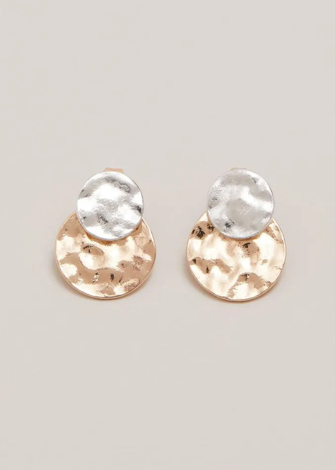 Mixed Metal Disc Earring Multicoloured Women Phase Eight Jewellery