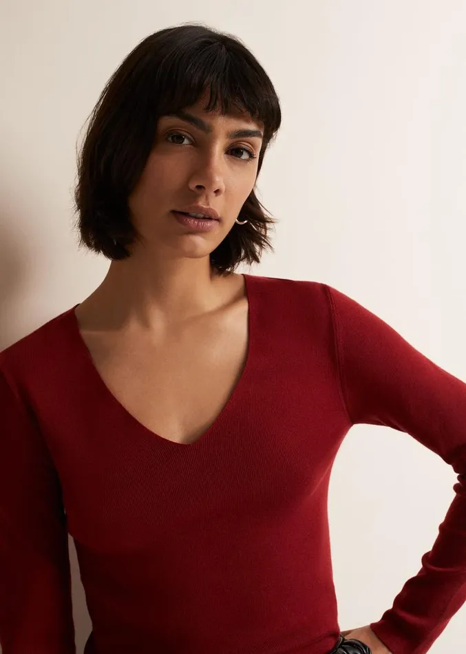 Molla Red VNeck Top Red Women Phase Eight Tops and TShirts
